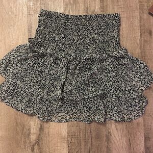 Sienna Sky Black and White Floral Mini Skirt